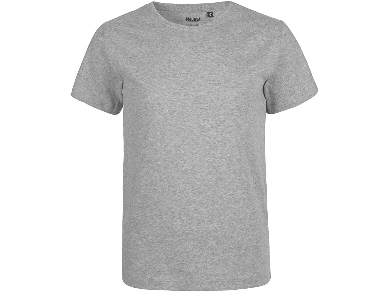 Neutral Bio-Kinder-T-Shirt mit Rundhalsausschnitt, sport grey, Gr. 128/134