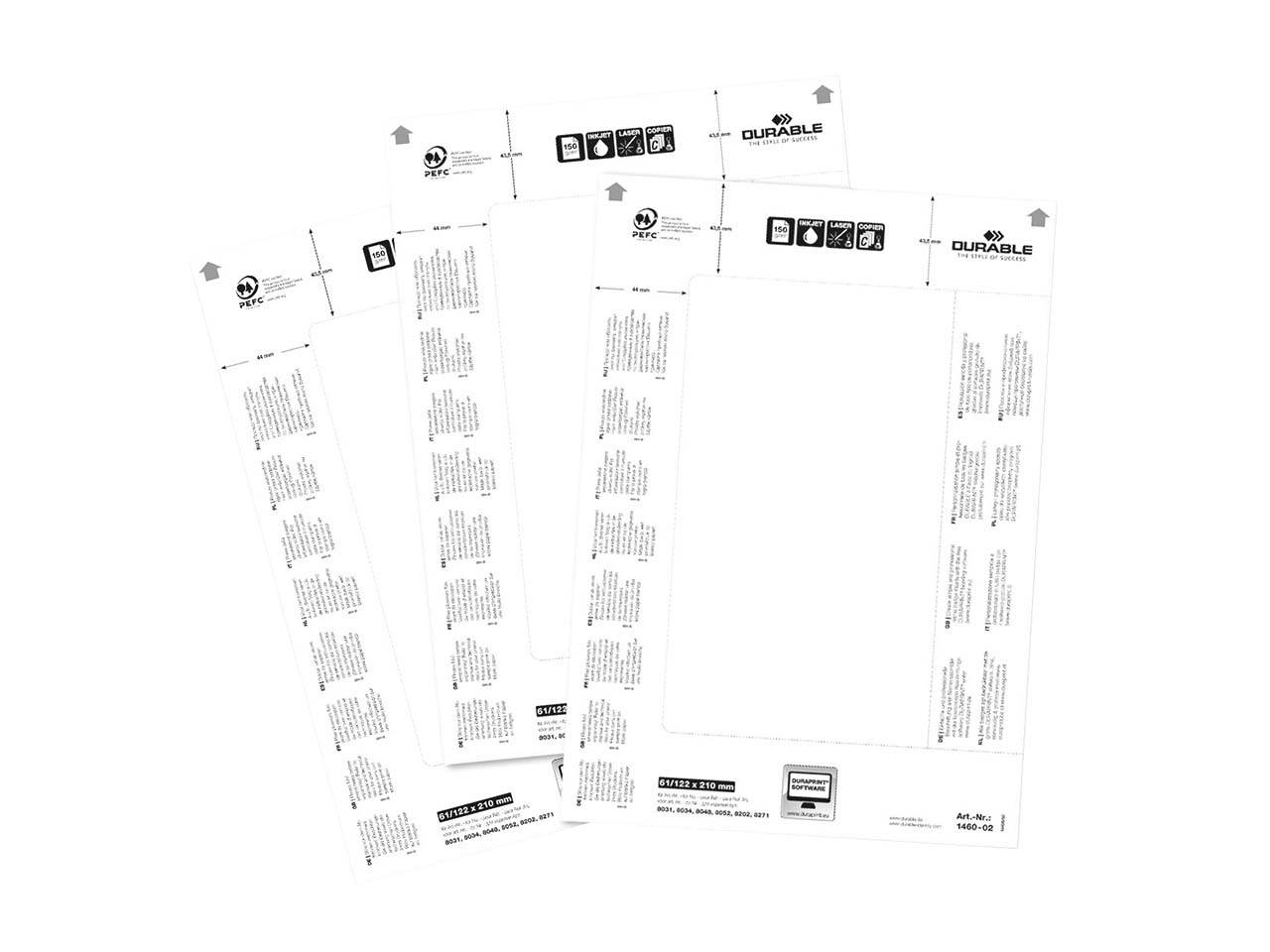 DURABLE Einsteckschilder 'Badgemaker' für Tischnamensschilder 61 x 210 mm, 20 Stk.