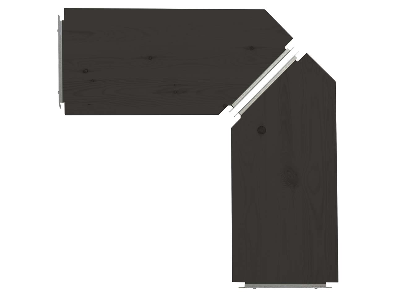 2 ABC Eckböden "Classic" B 40/70 x T 27 cm, schwarz