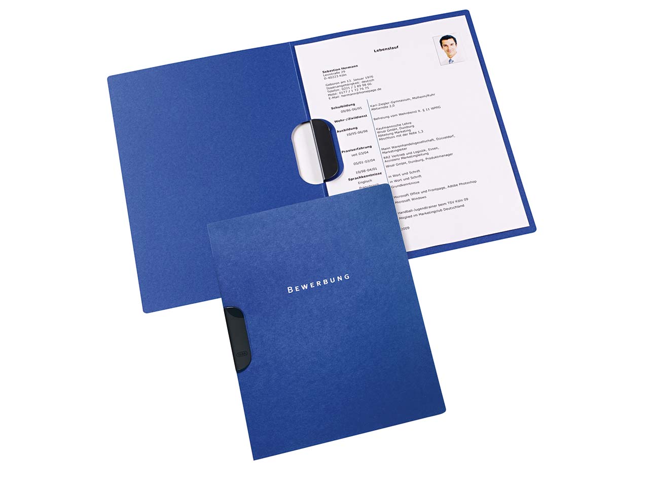 Elba Bewerbungsmappe "clip-fix" blau