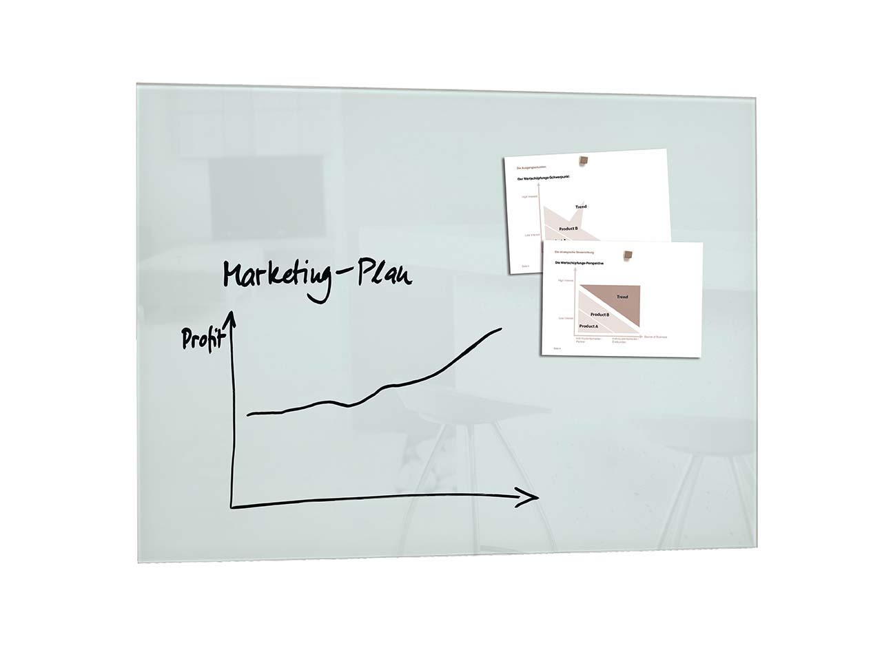 Sigel Glas-Magnettafel 'artverum' 120 x 90 cm, weiß