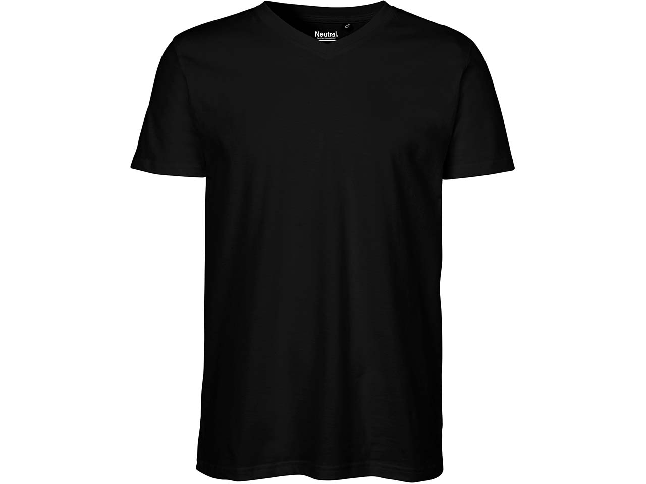 Neutral Bio-Herren-T-Shirt mit V-Ausschnitt, black, Gr. L