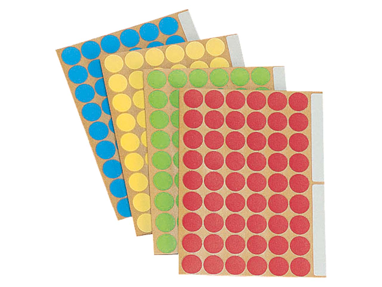 864 Etiketten rund 16mm farbl. sortiert
