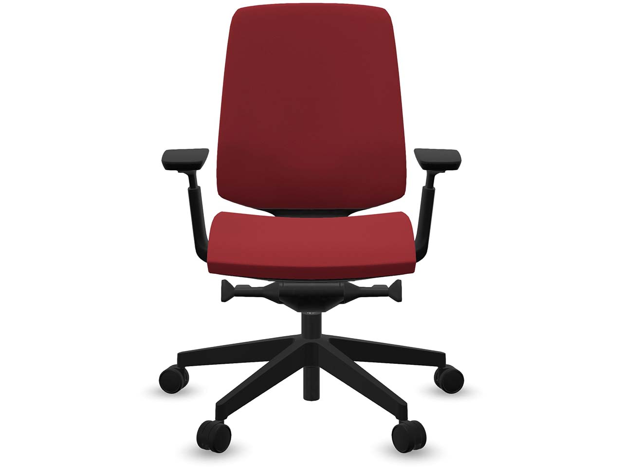 Profim Bürodrehstuhl "LIGHT UP" mit Armlehnen, Gestell: schwarz, Stoff: rot