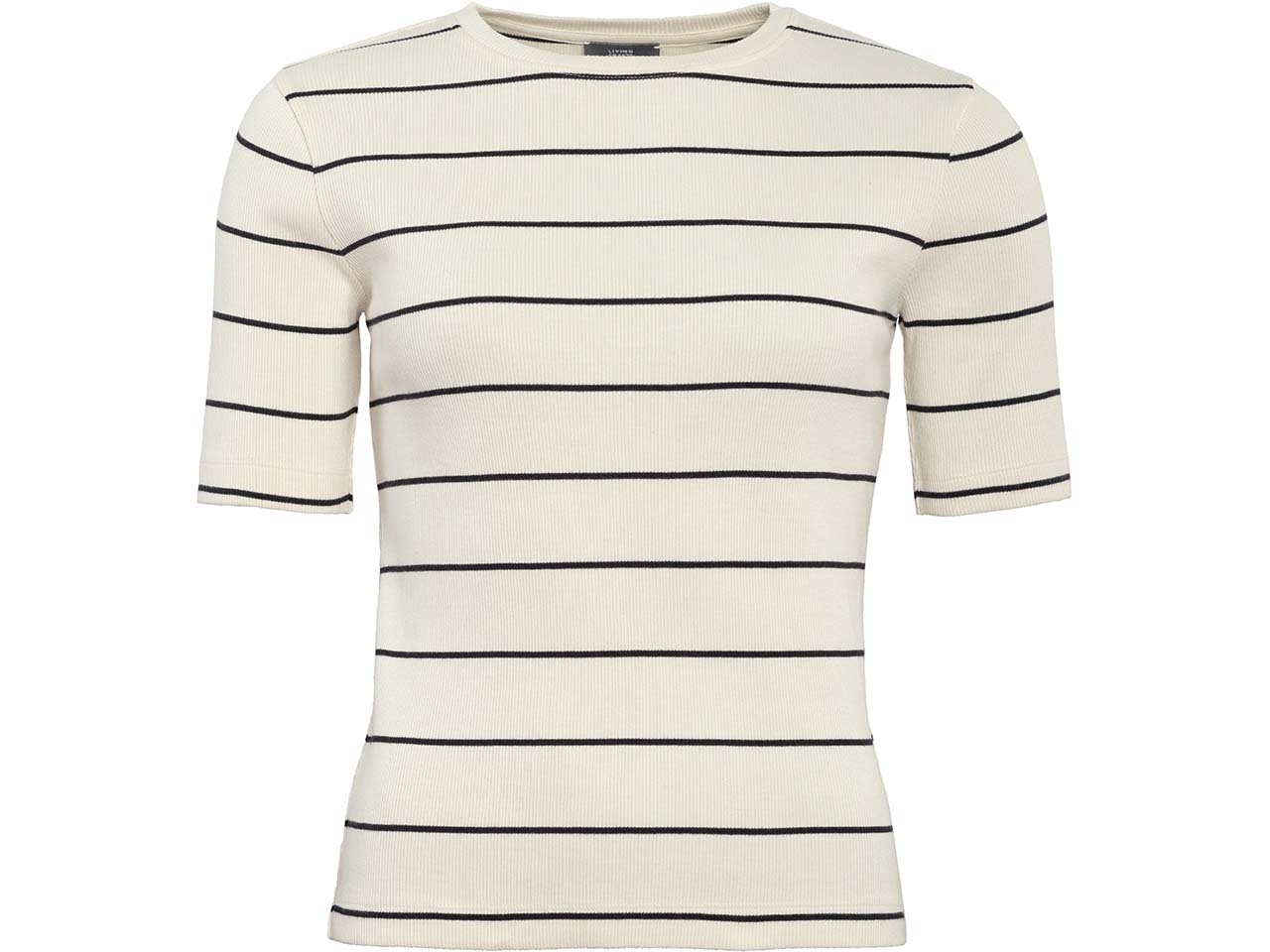 Living Crafts Bio-Damen-T-Shirt "RIA" mit Rundhalsausschnitt, sandshell/black, Gr. L