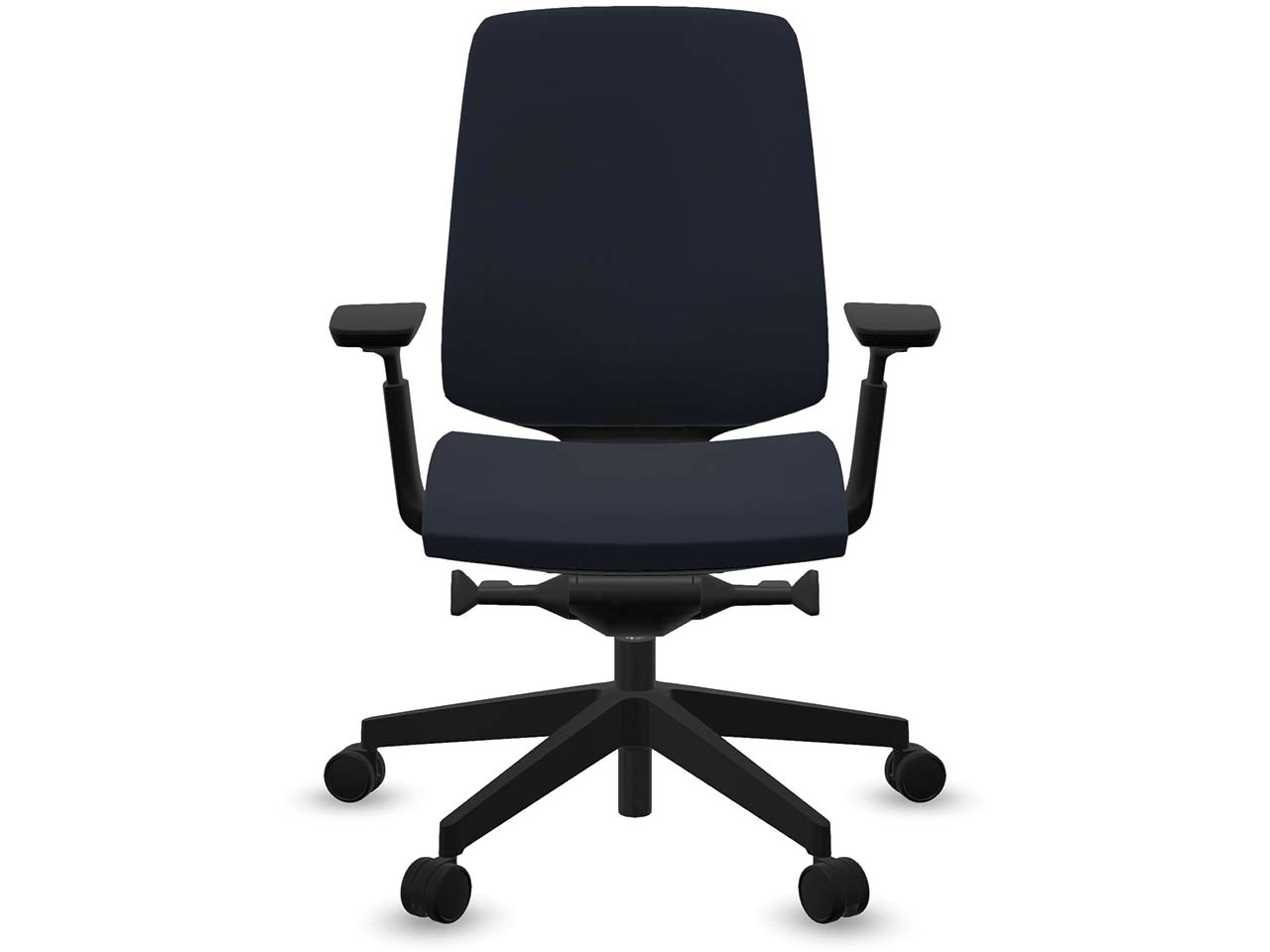 Profim Bürodrehstuhl "LIGHT UP" mit Armlehnen, Gestell: schwarz, Stoff: blau