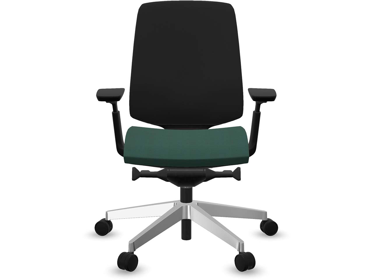 Profim Bürodrehstuhl "LIGHT UP" mit Armlehnen, Gestell: silber, Sitz: grün