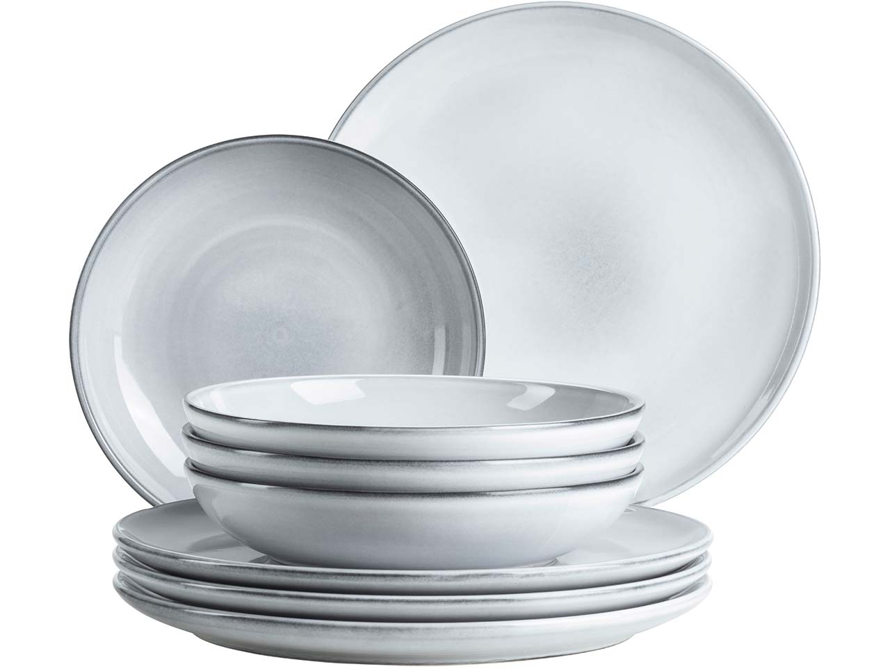 Mäser Tafelservice 8-tlg. "Livio" Steinzeug, blau