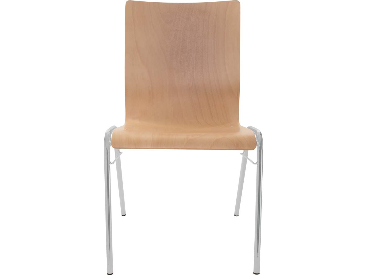 Besucherstuhl 'A45' Buche, Gestell silber, Steg