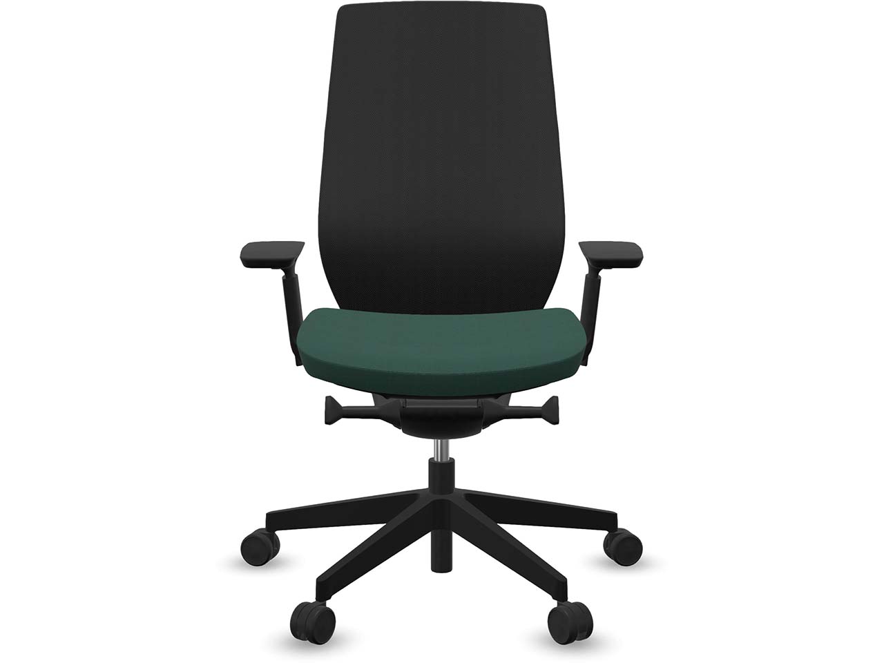 Profim Bürodrehstuhl "ACCIS PRO" mit Armlehnen, Gestell: schwarz, Sitz: grün