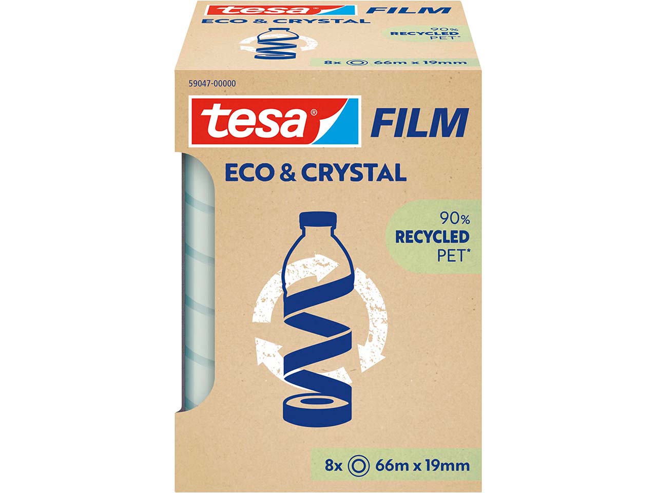 tesa Klebeband "tesafilm ECO & CRYSTAL", 19 mm x 66 m, 8 Rollen