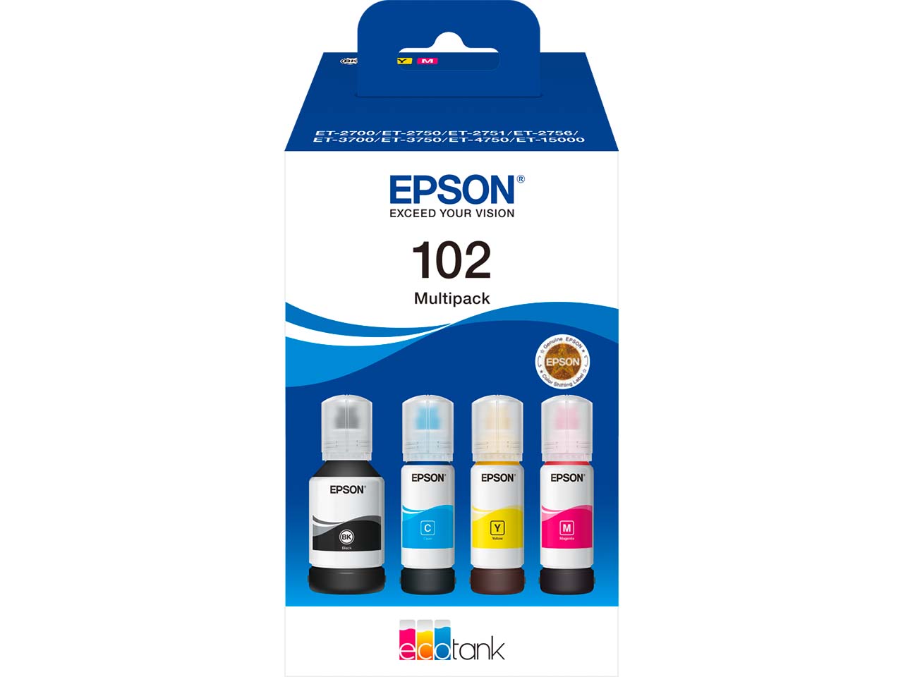 Epson 4er Set Tinte 102 schwarz, cyan, magenta, gelb