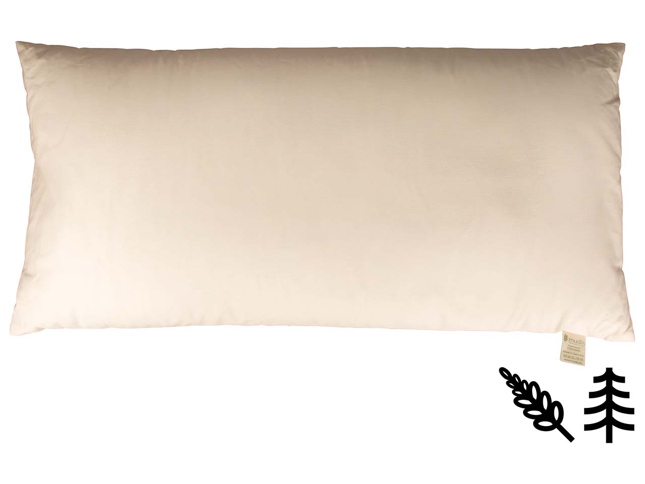 mudis Kopfkissen 40 x 80 cm Hirseschalen/Zirbenholz
