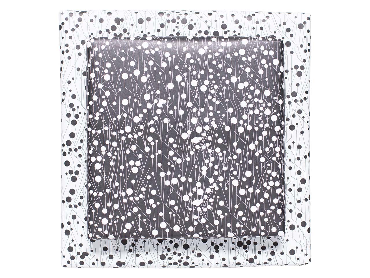 3 Bogen My Pretty Circus Recycling-Geschenkpapier "Thorns" schwarz/weiß, 48 x 67 cm