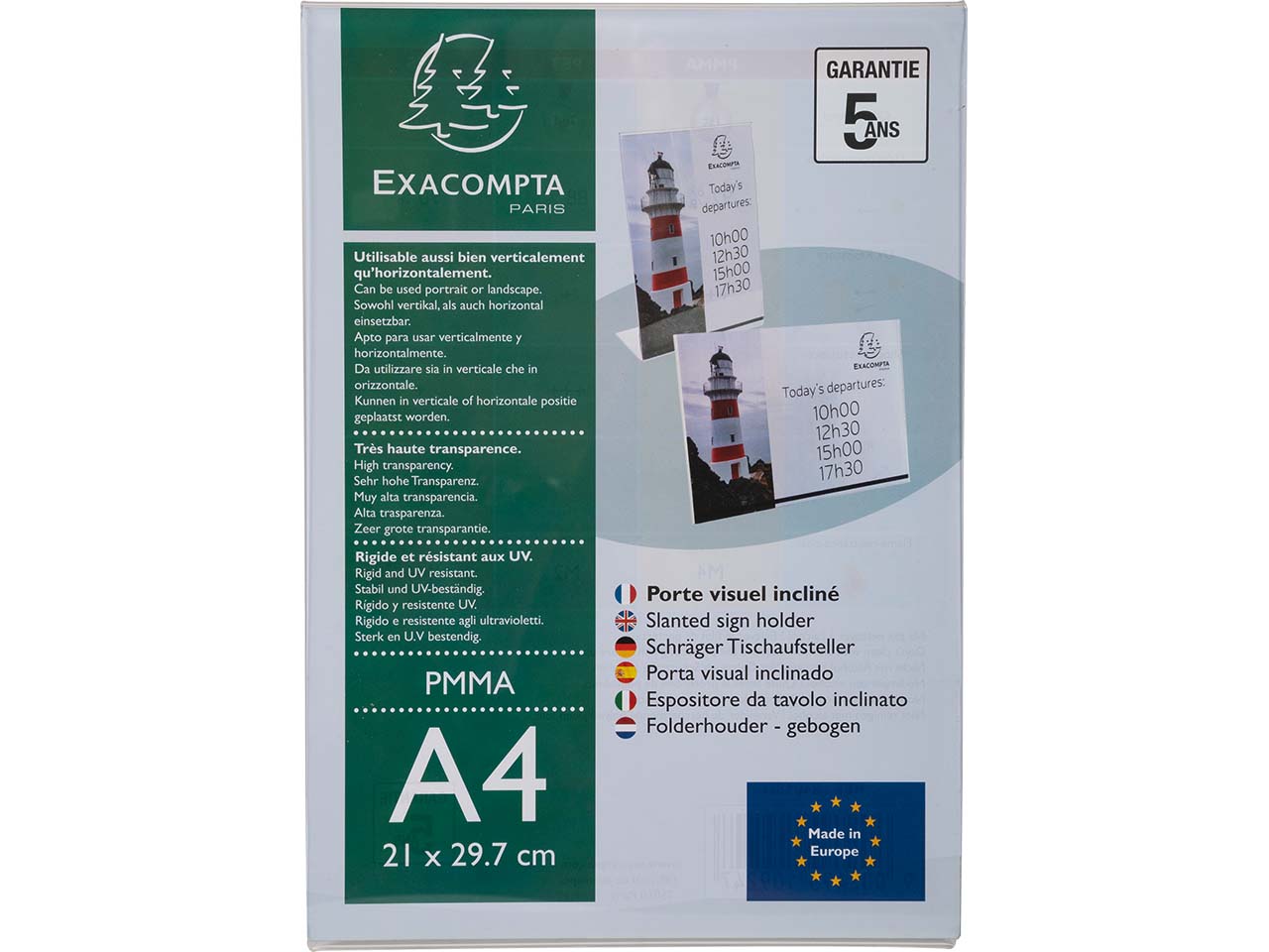 Exacompta Tischaufsteller abgeschrägt "Exacryl" aus PMMA, DIN A4, vertikal Exacompta Tischaufsteller abgeschrägt "Exacryl" aus PMMA, DIN A4, vertikal