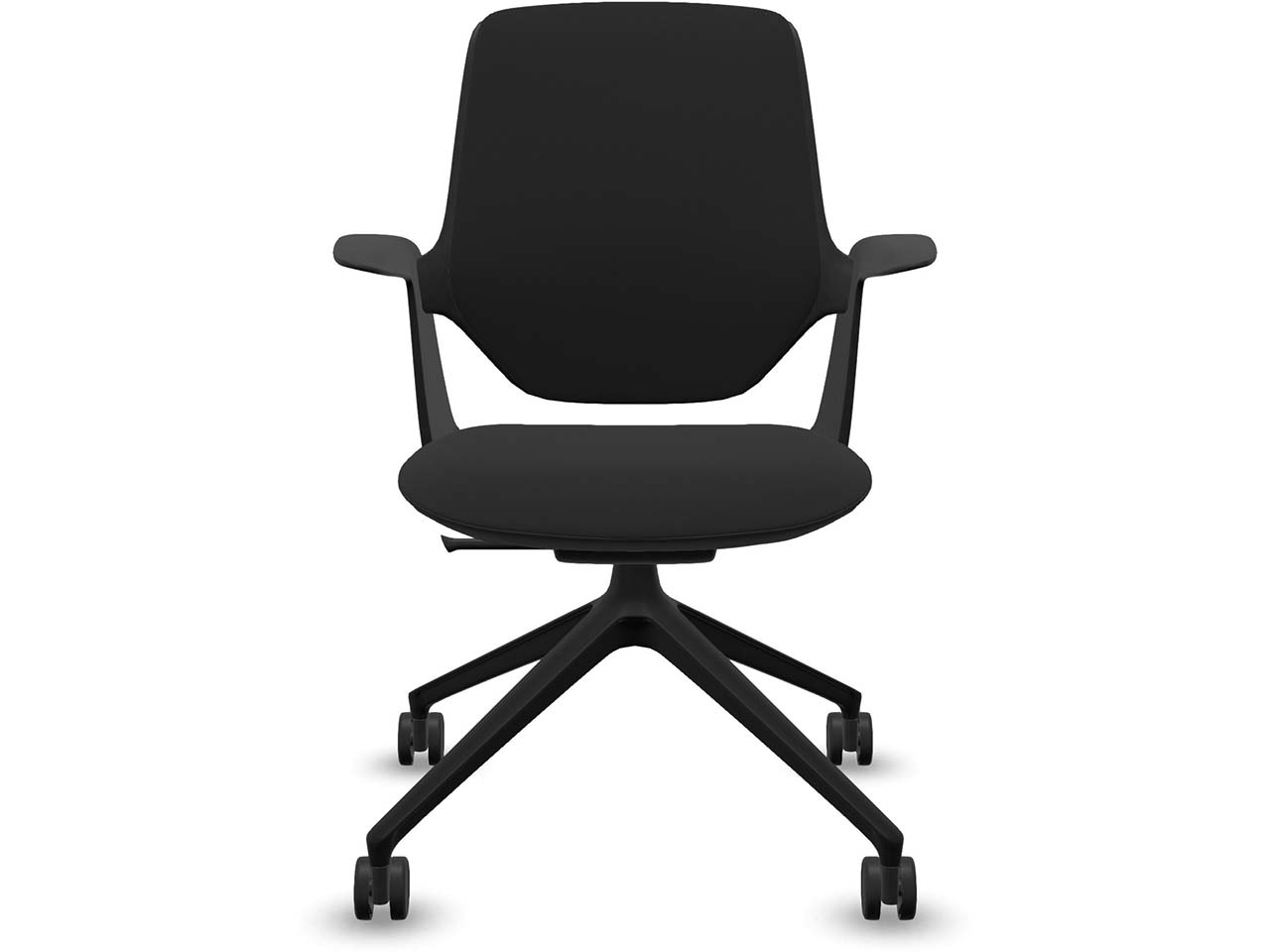 Profim Besucherstuhl "TRILLO PRO" mit Sternfußgestell auf Rollen, schwarz, Stoff: schwarz