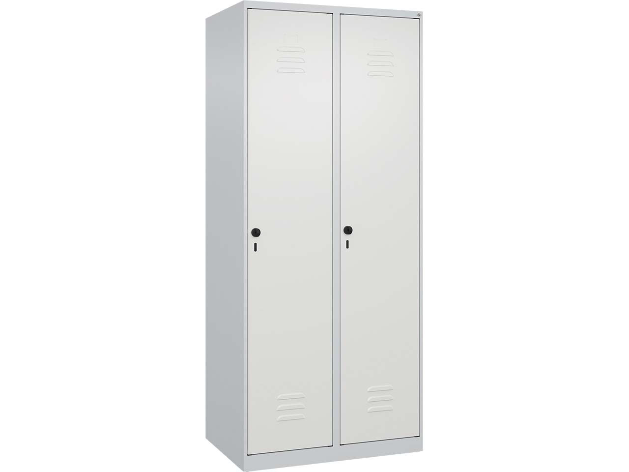 C+P Spind Classic PLUS, 2 Abteile, 1850x800x500mm, Lichtgrau/Verkehrsweiß