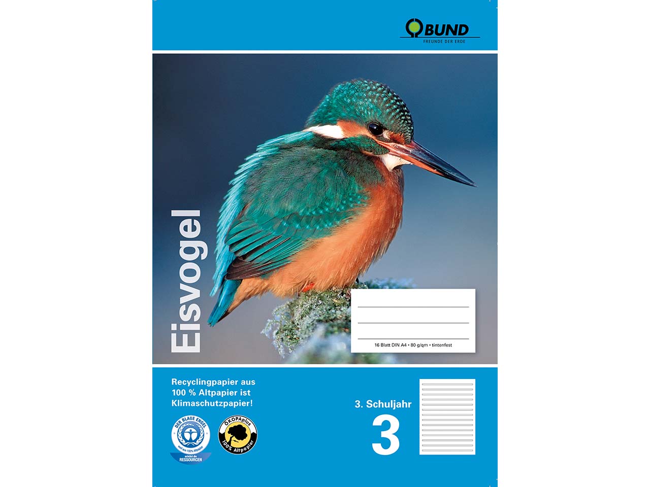 BUND Heft A4 Lineatur 3 für die 3. Klasse