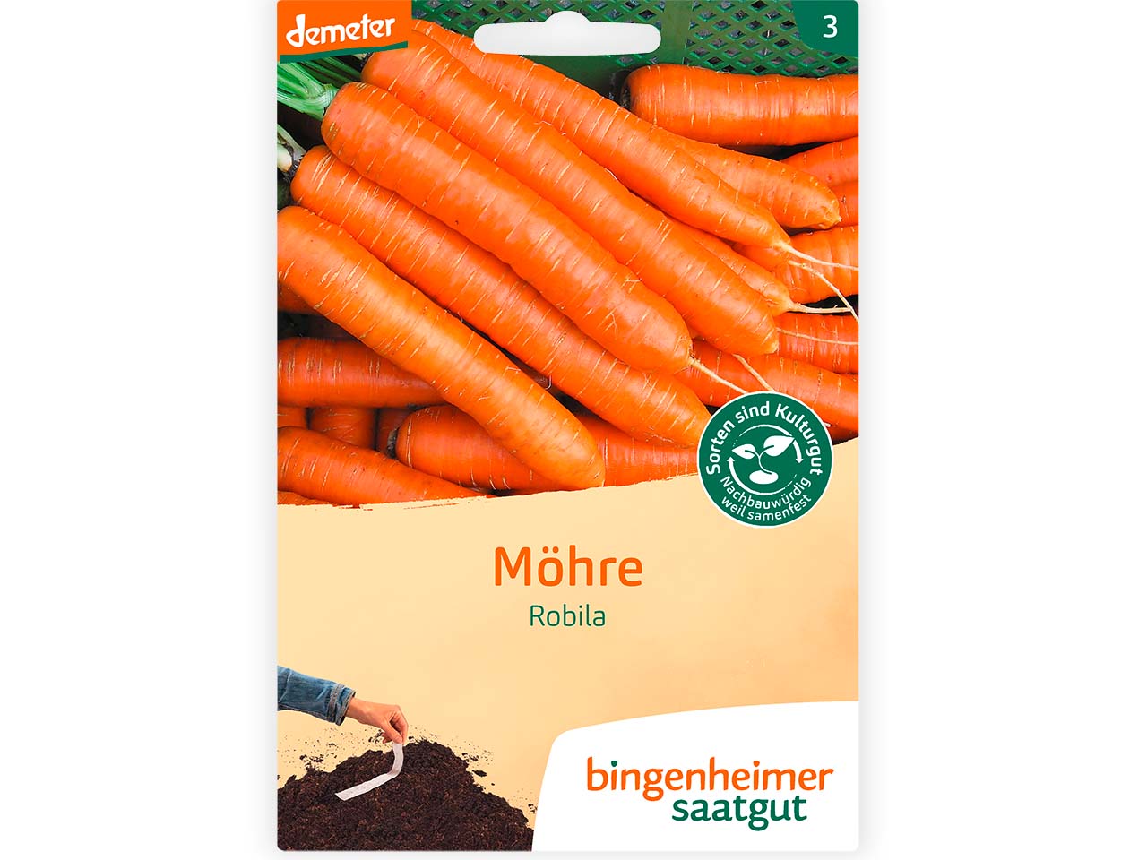 bingenheimer saatgut Bio-Samen Möhre 'Robila', Saatband, 1 Stk.