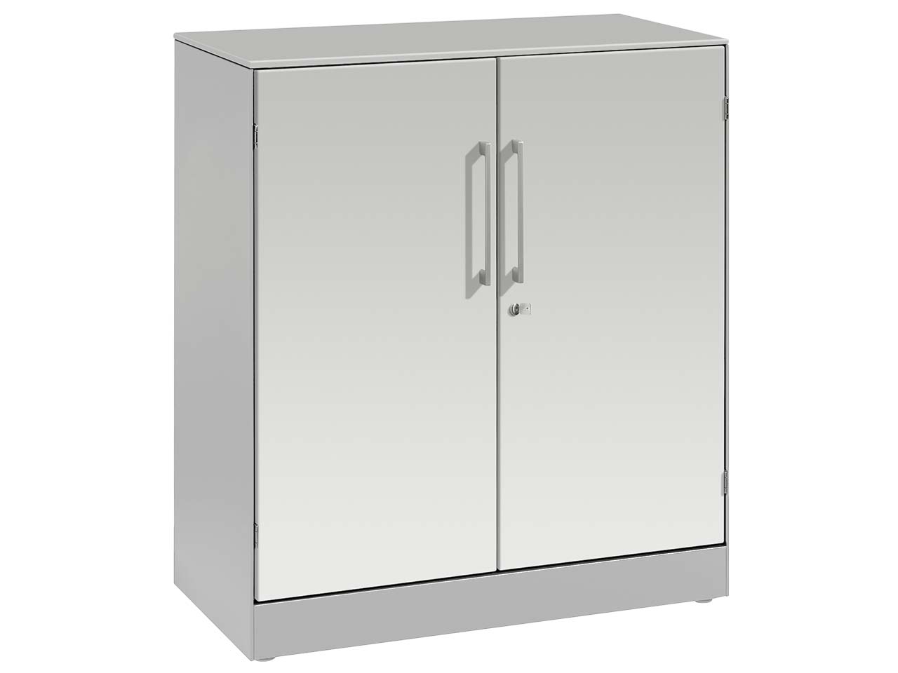 Flügeltürenschrank "CONTACT", Höhe 91,5 cm  (BxT) 80 x 43,5, silber