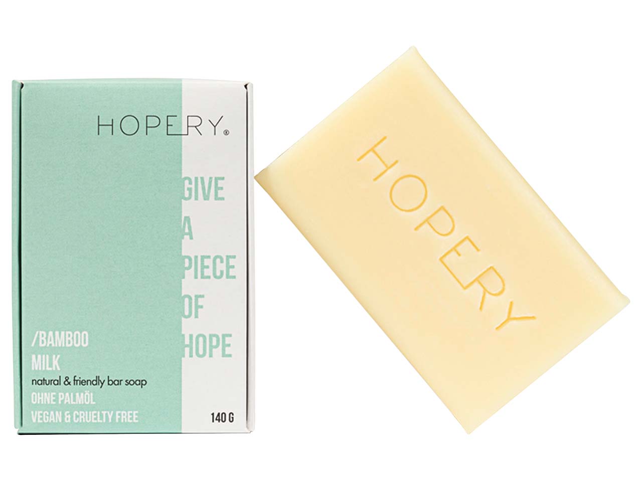 HOPERY Feste Seife "Bamboo Milk", 140 g