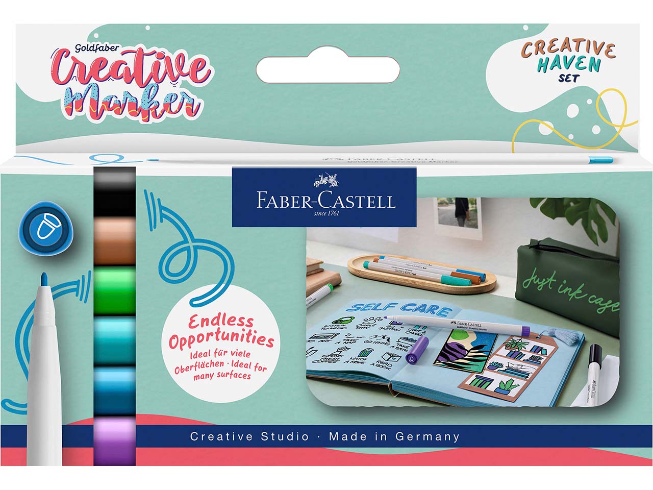 Faber-Castell 6er-Set Goldfaber Creativ-Marker "Creative Haven" 1,5-Spitze