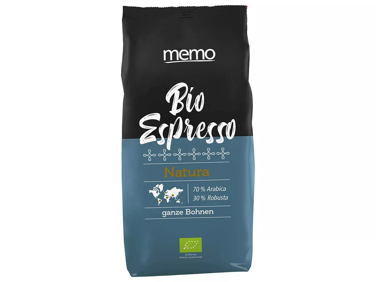 memo Bio-Espresso 'Natura' ganze Bohnen 500 g