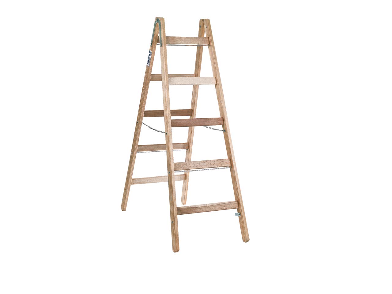 Klapp-Holzleiter 2x5 Sprossen