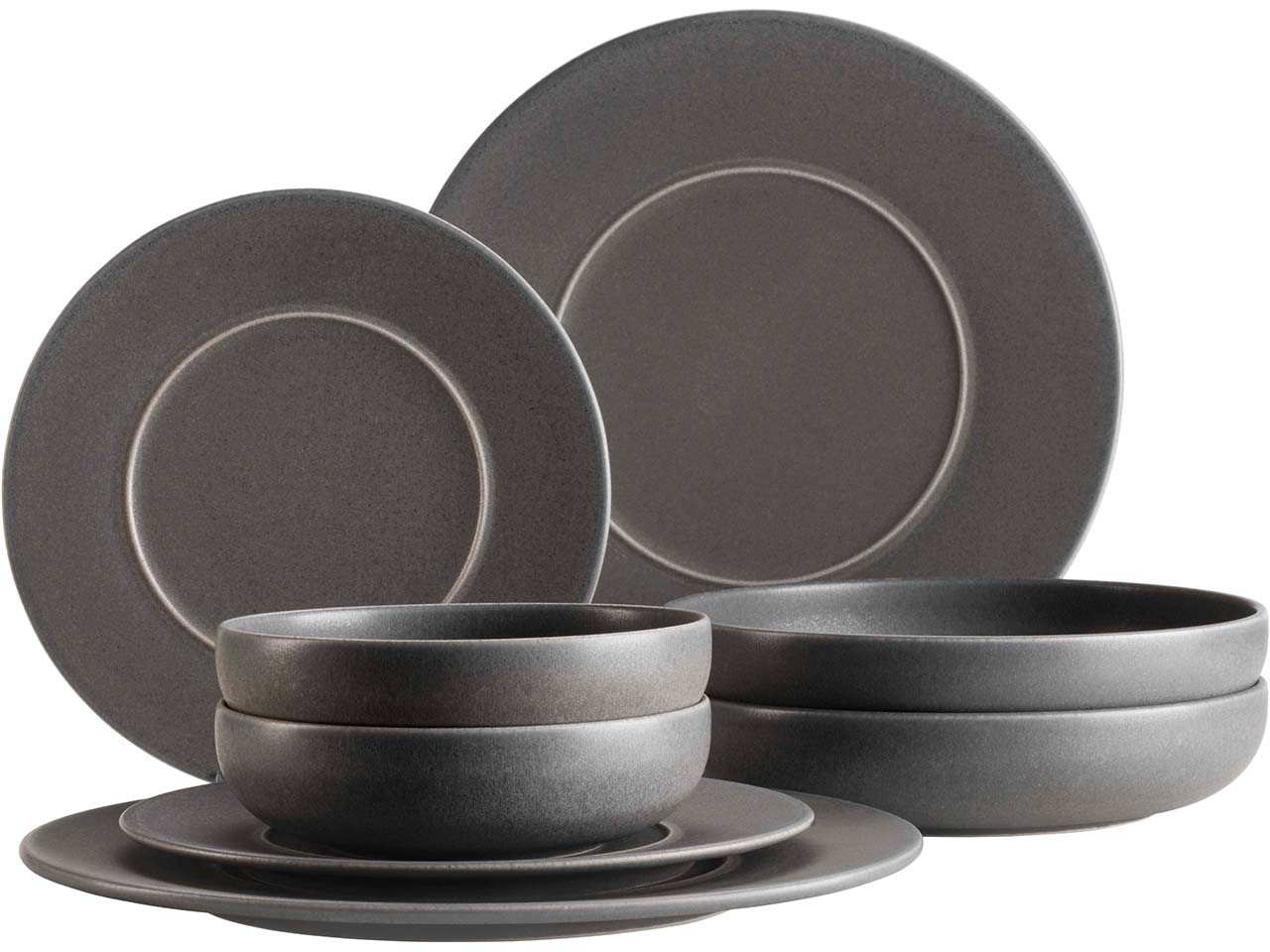 Mäser Kombiservice 8-tlg. "Unico" Steinzeug, anthrazit