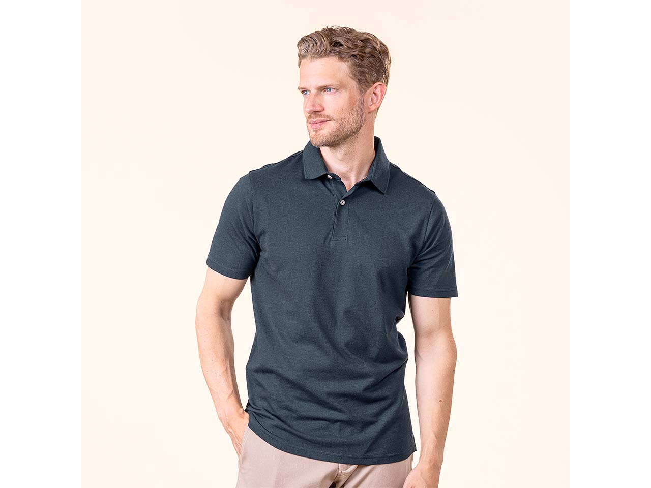 Living Crafts Bio-Herren-Polo-Shirt 'TIRMON', midnight, Gr. M