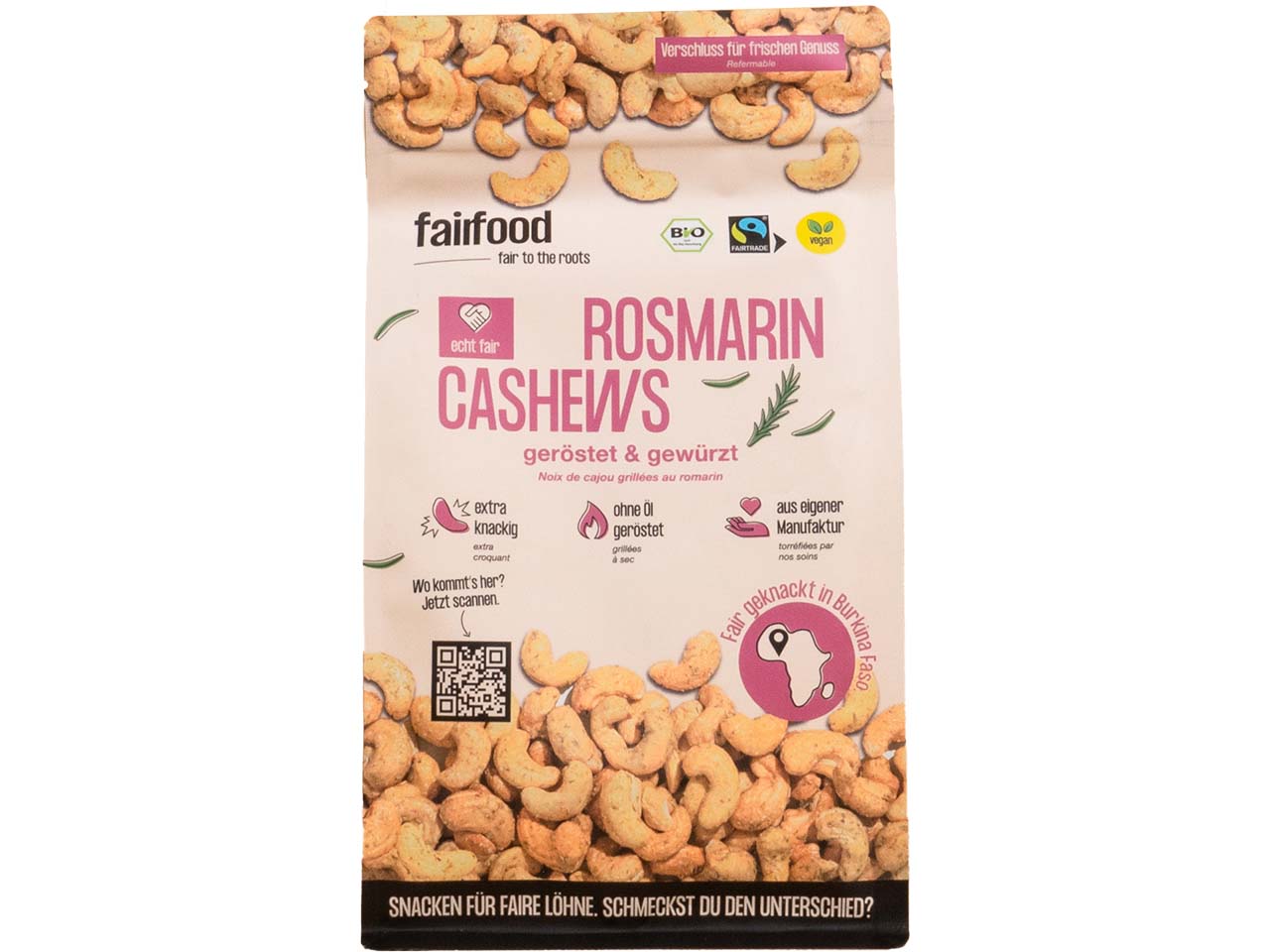 FAIRFOOD Bio-Cashewkerne 'Rosmarin', 500 g
