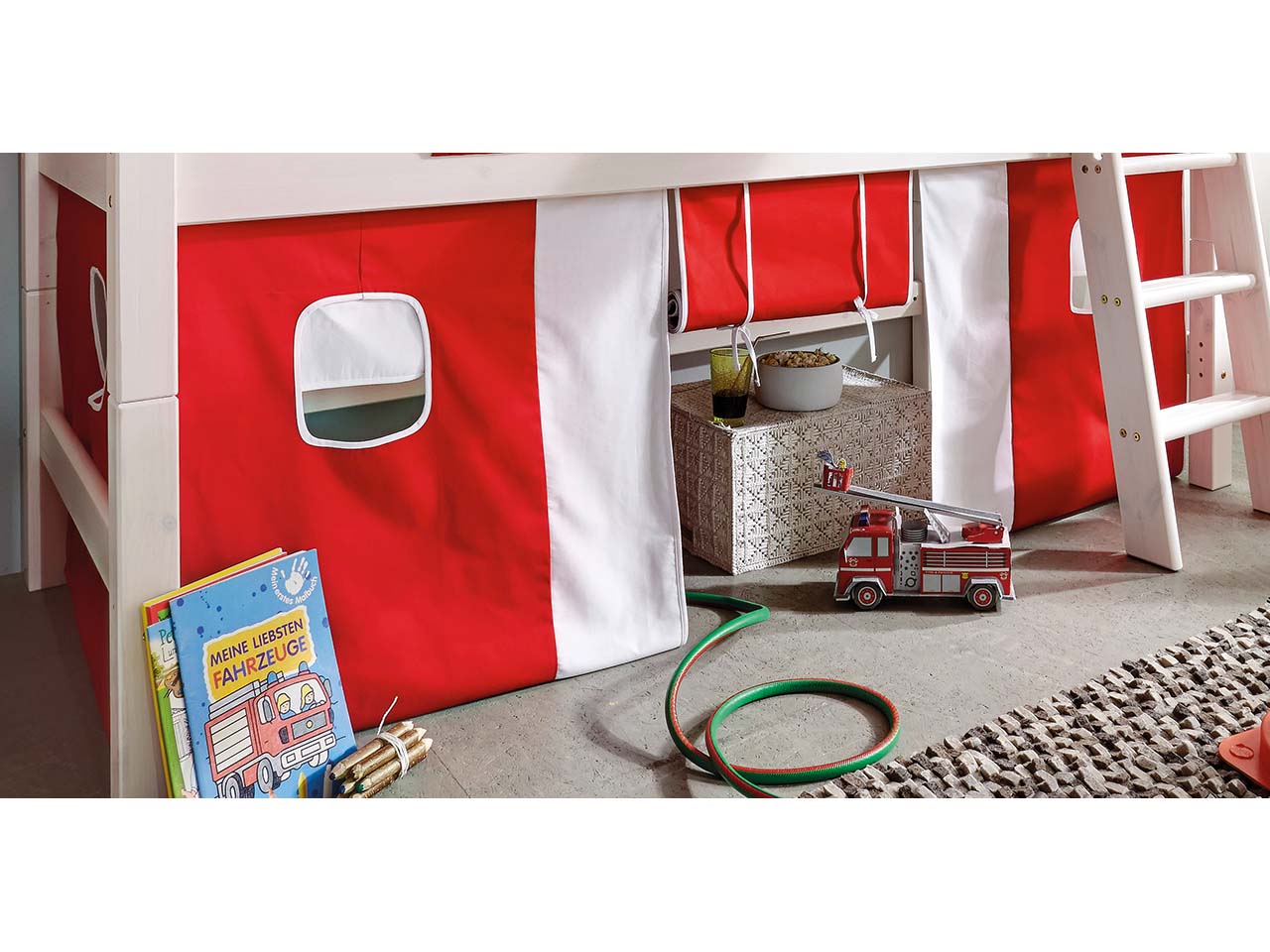 Vorhang "Infanskids" 4-teilig, für Hochbett "Infanskids" halbhoch, Feuerwehr