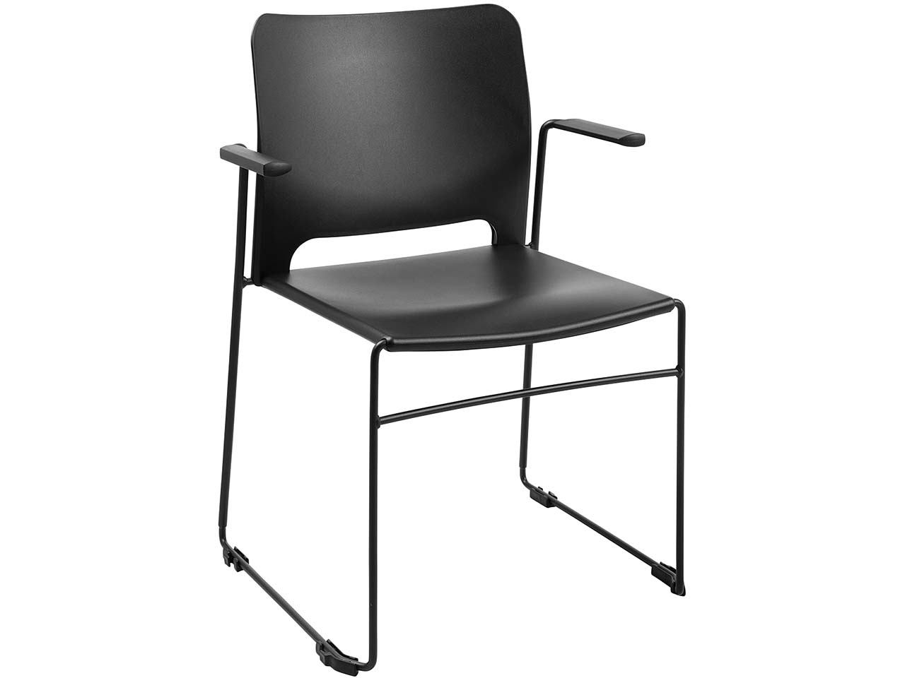 Topstar 4 Besucherstühle "VISIT LINE" mit Armlehnen, schwarz