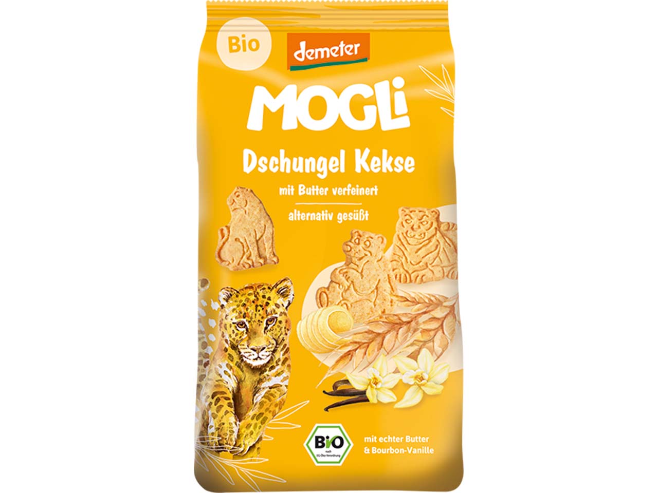 MOGLi Bio-Kekse "Dschungel-Kekse" mit Butter, 125 g