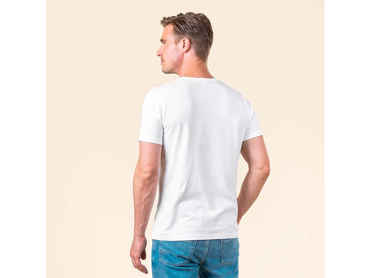 Living Crafts 2er-Pack Bio-Herren-T-Shirt 'TAWIN' mit Rundhalsausschnitt, white, Gr. M