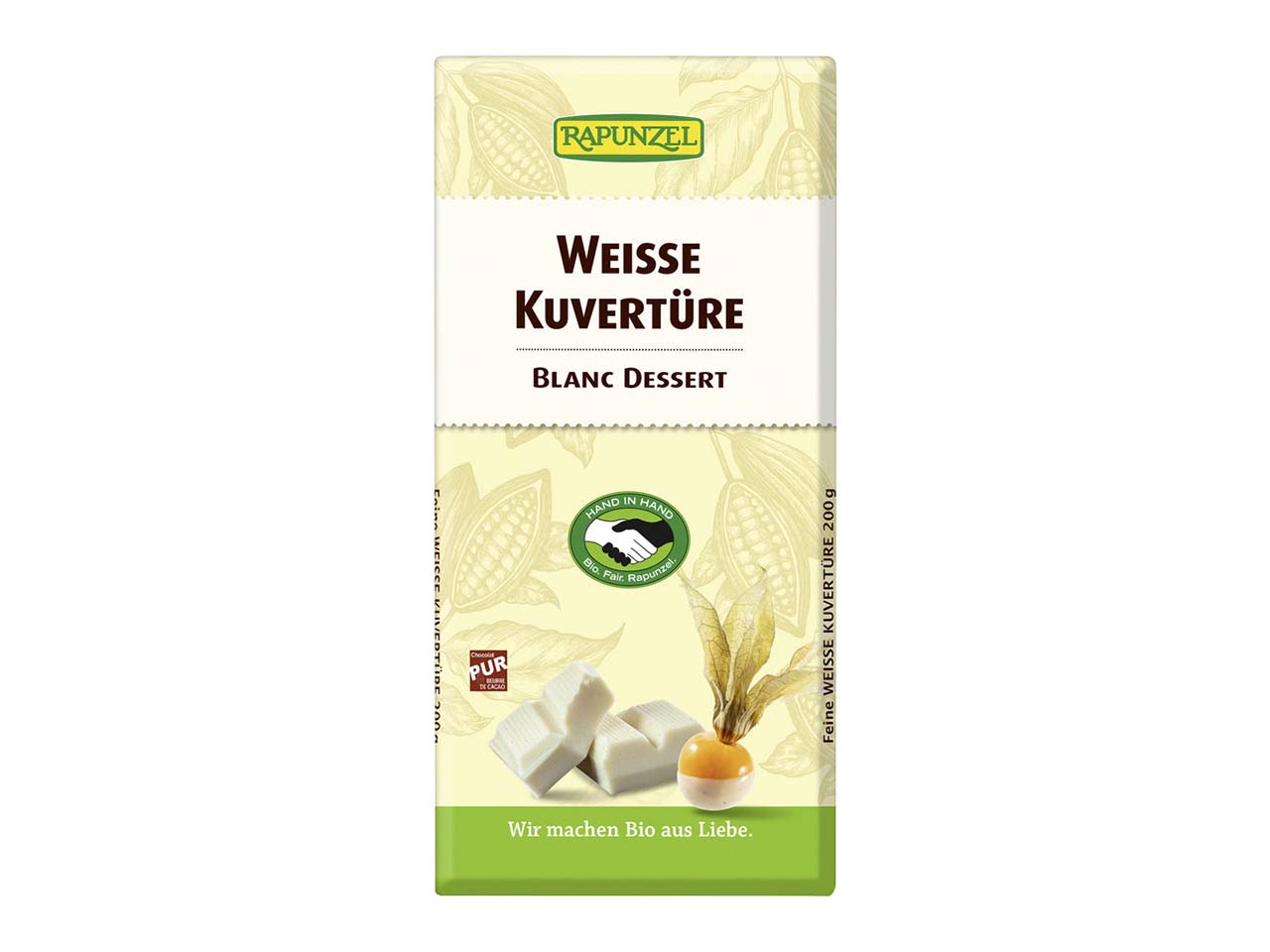 RAPUNZEL Weiße Bio-Kuvertüre, 200 g