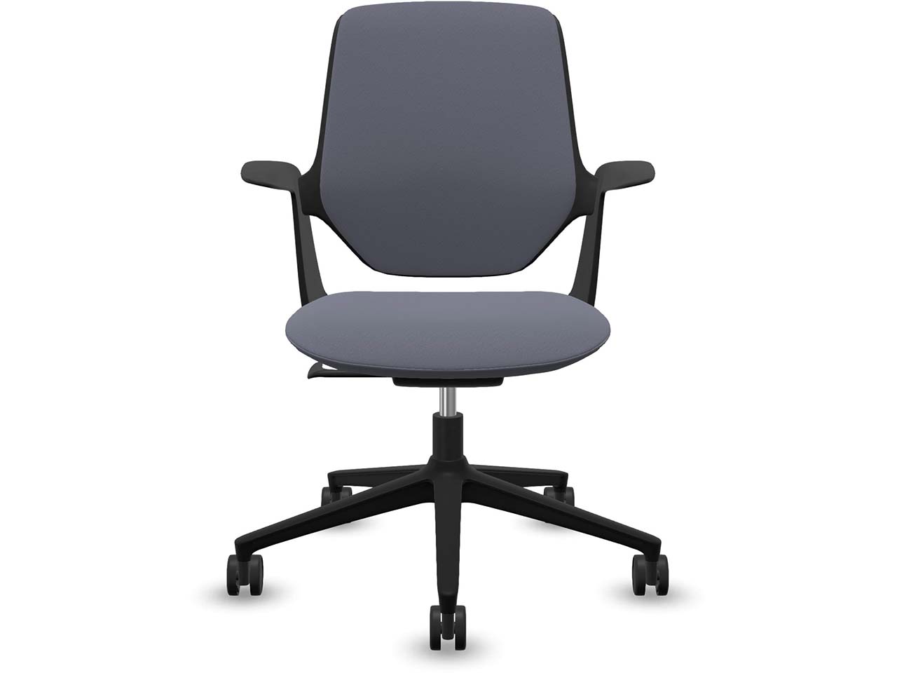 Profim Bürodrehstuhl „TRILLO PRO“ mit Armlehnen, schwarz, Stoff: lavendel