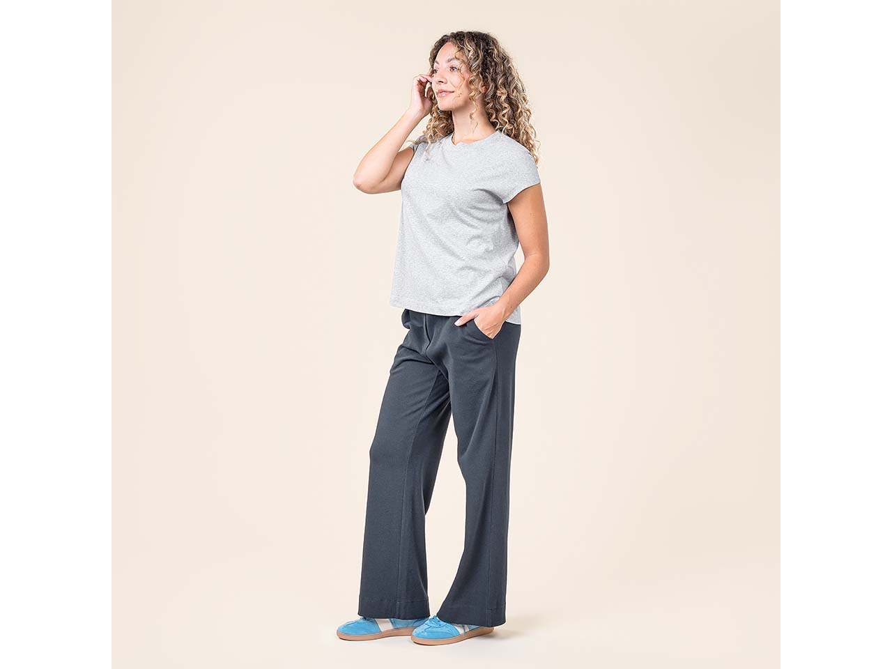 Living Crafts Bio-Damen-T-Shirt 'TIDA' mit kurzen Ärmel, grey melange, Gr. S