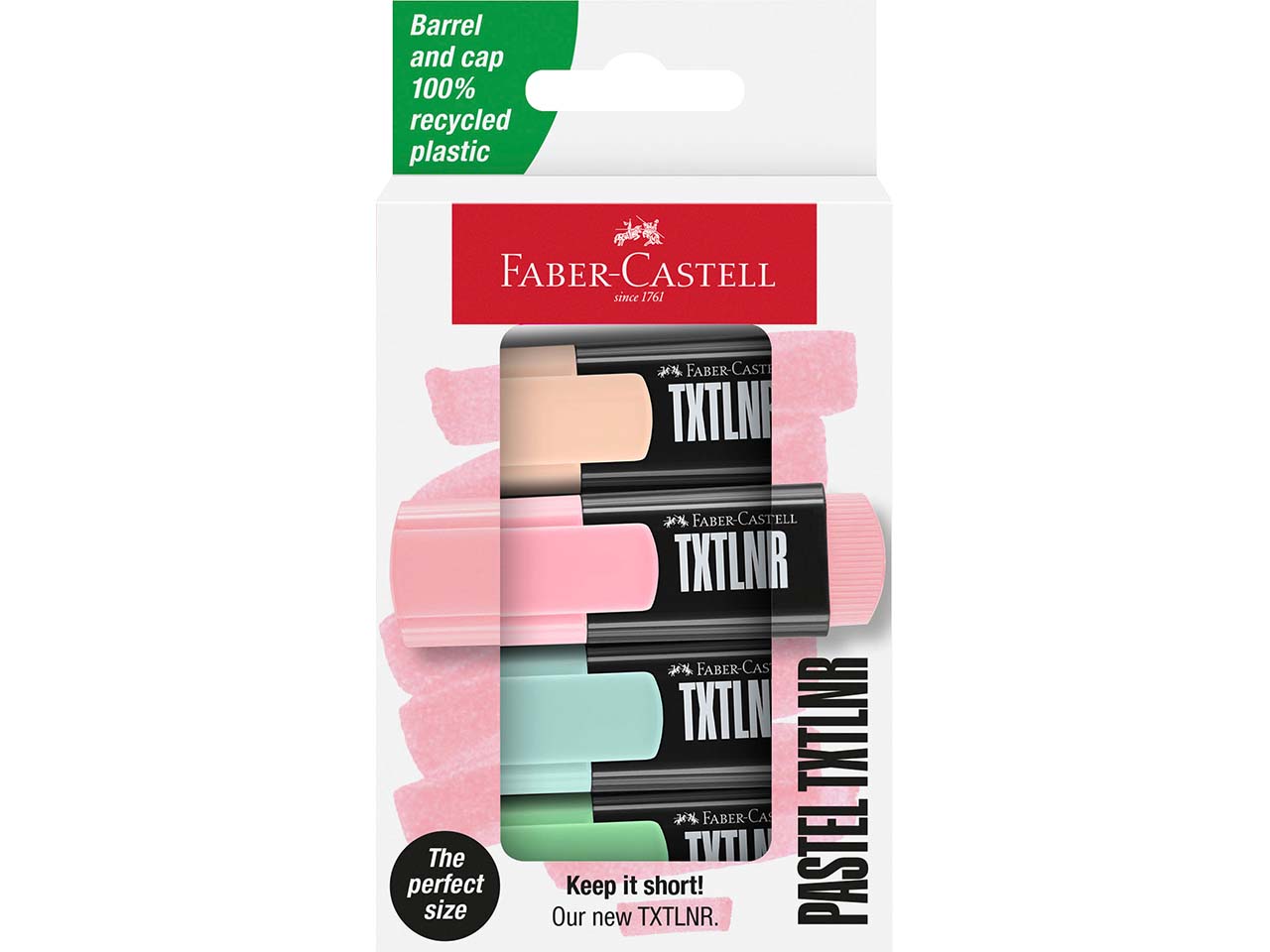 Faber-Castell 4er-Set Mini-Textmarker "TXTLNR", pastell