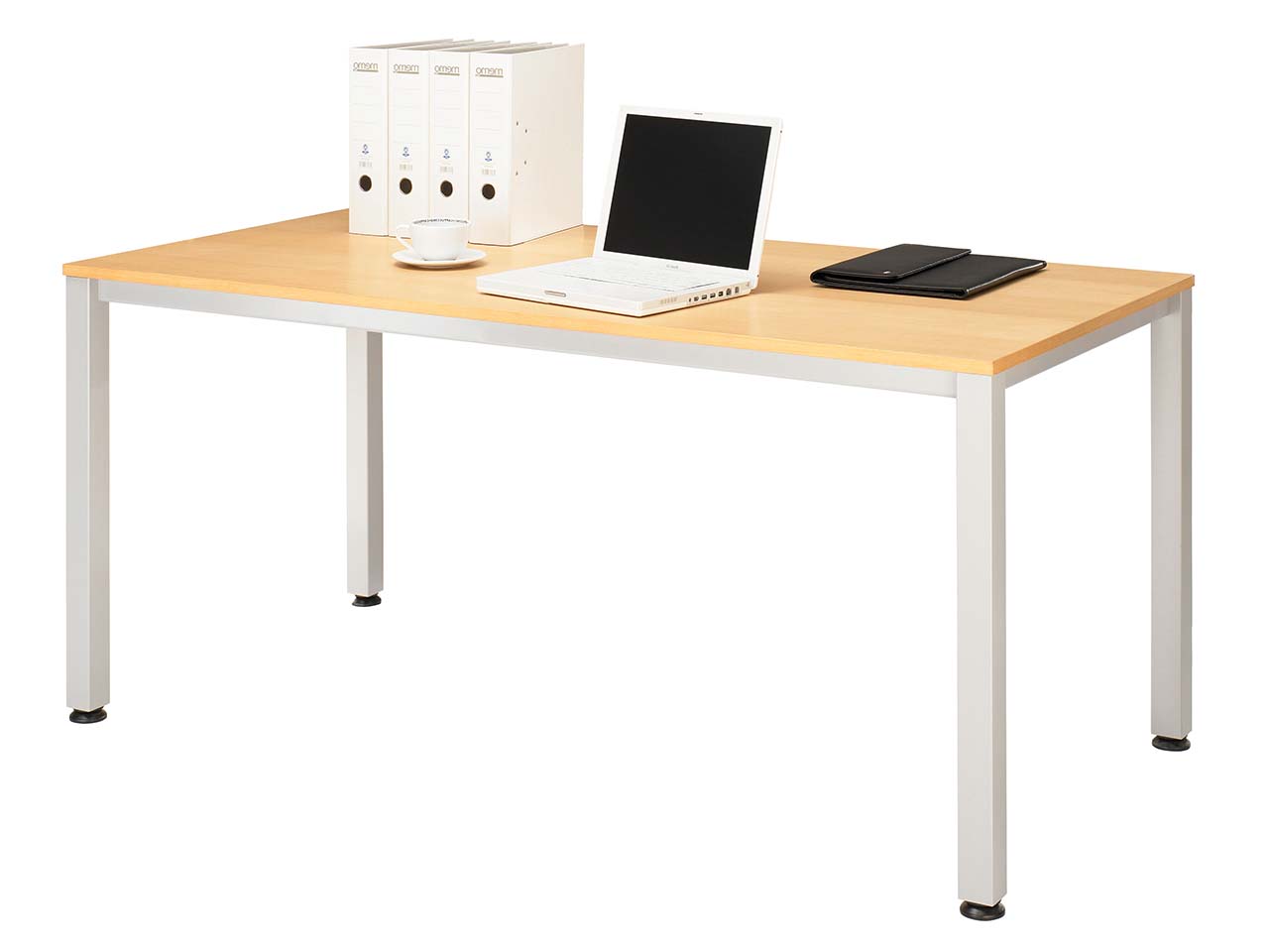 Schreibtisch "Pureness" höheneinstellbar, 180 x 80 cm, weiß, Buche geölt