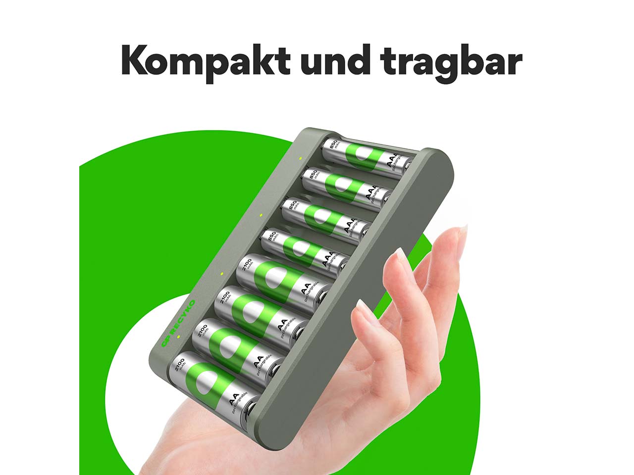 GP Battery USB Ladegerät "E821U" inkl. 4 x AA mit je 2.000 mAh und 4 x AAA mit je 850 mAh