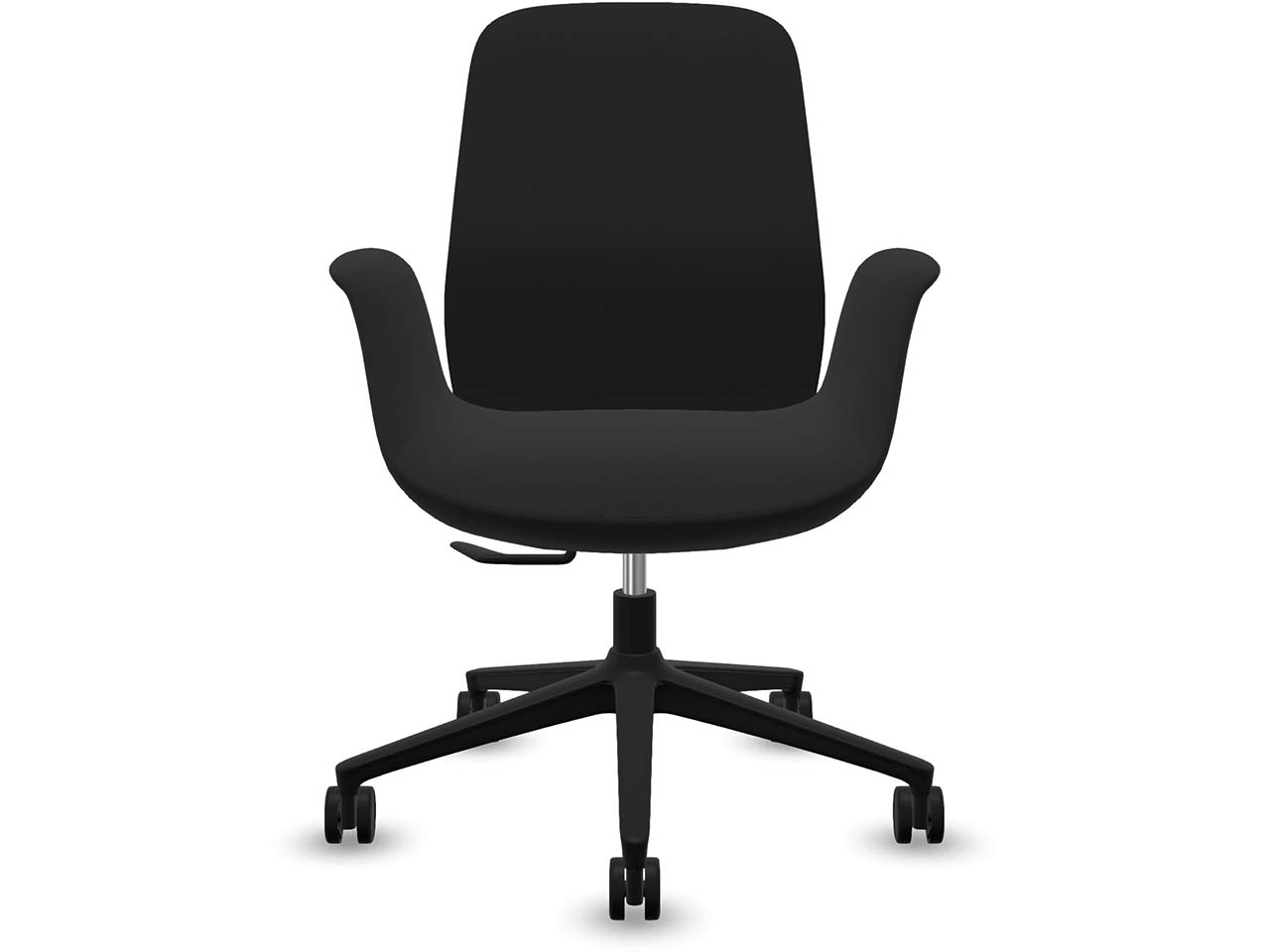 Profim Bürodrehstuhl „ELLIE PRO“ mit Armlehnen, schwarz, Stoff: schwarz