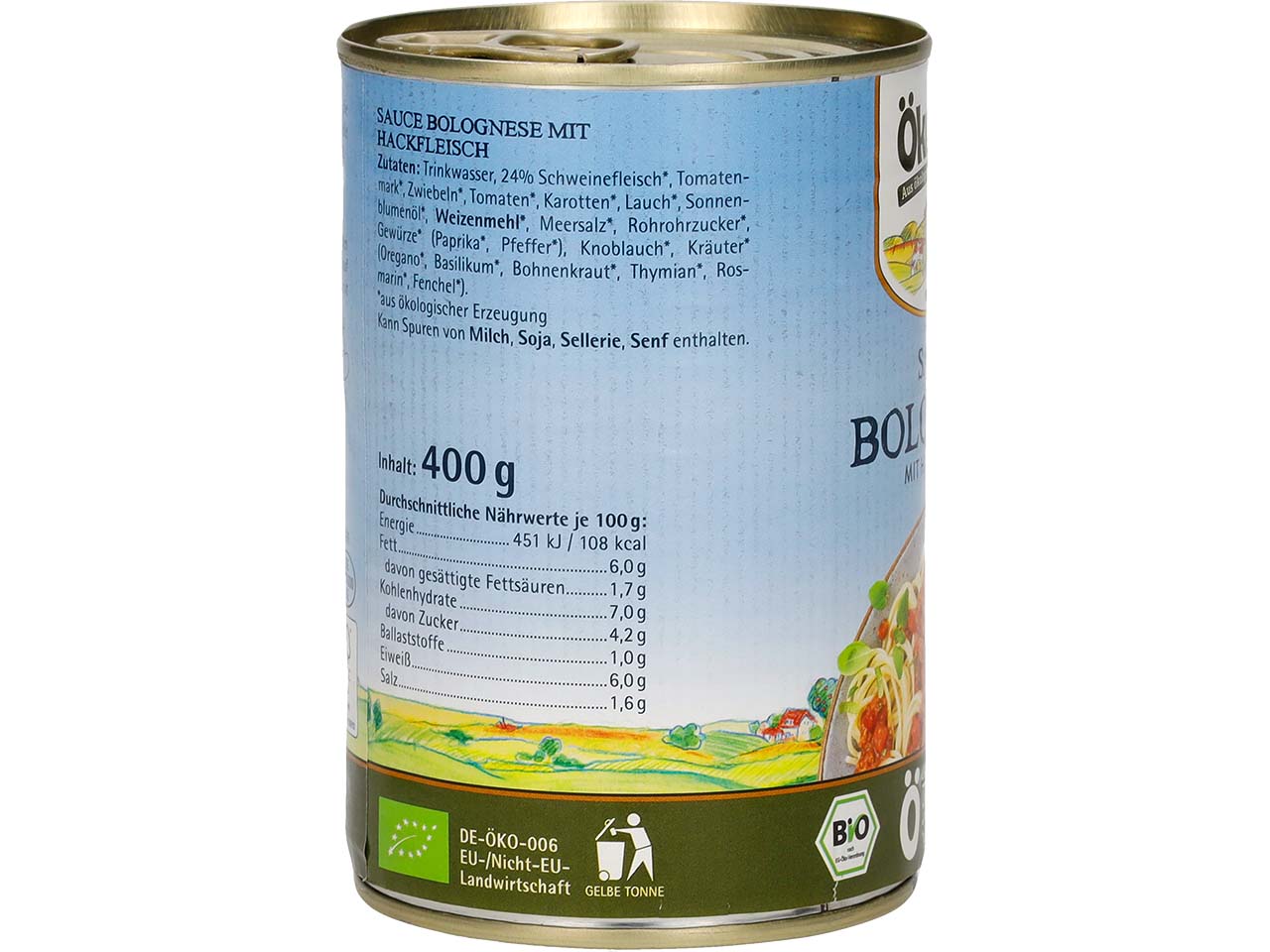 Ökoland Bio-Sauce Bolognese mit Hackfleisch, 400 g