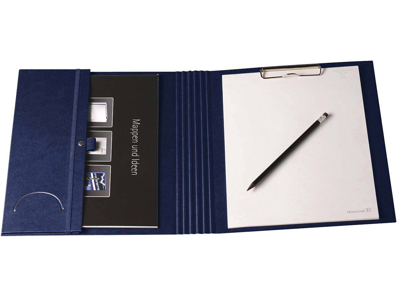 Tagungsmappe 'Elegance', blau, A4 mit Blockklemme