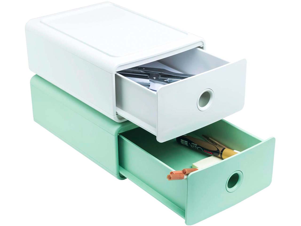 Exacompta Ablagemodul "Tiny Box AutentiK" DIN A5+, 1 stapelbare SL, weiß