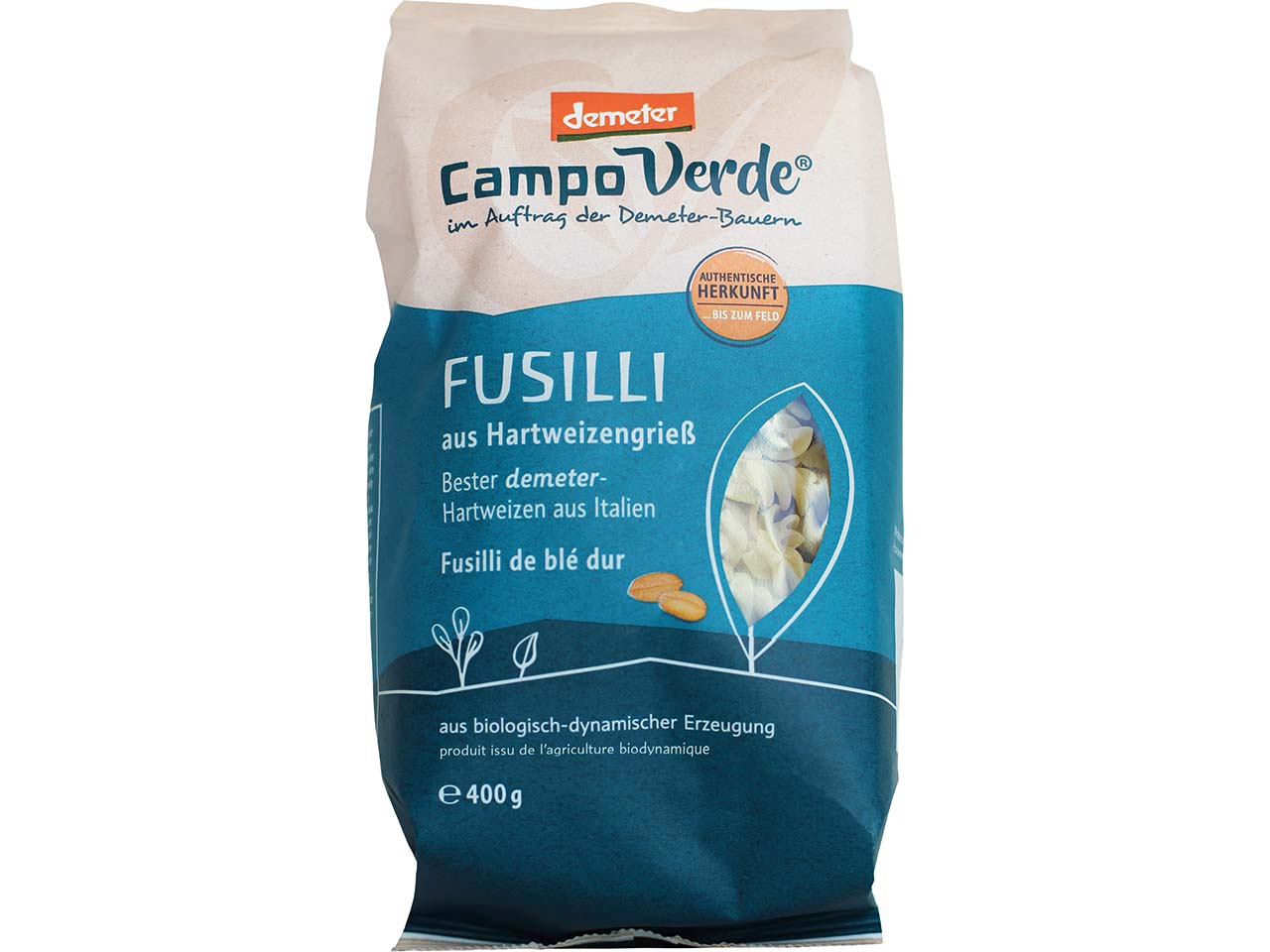 Campo Verde Bio-Hartweizen-Fusilli, 400 g