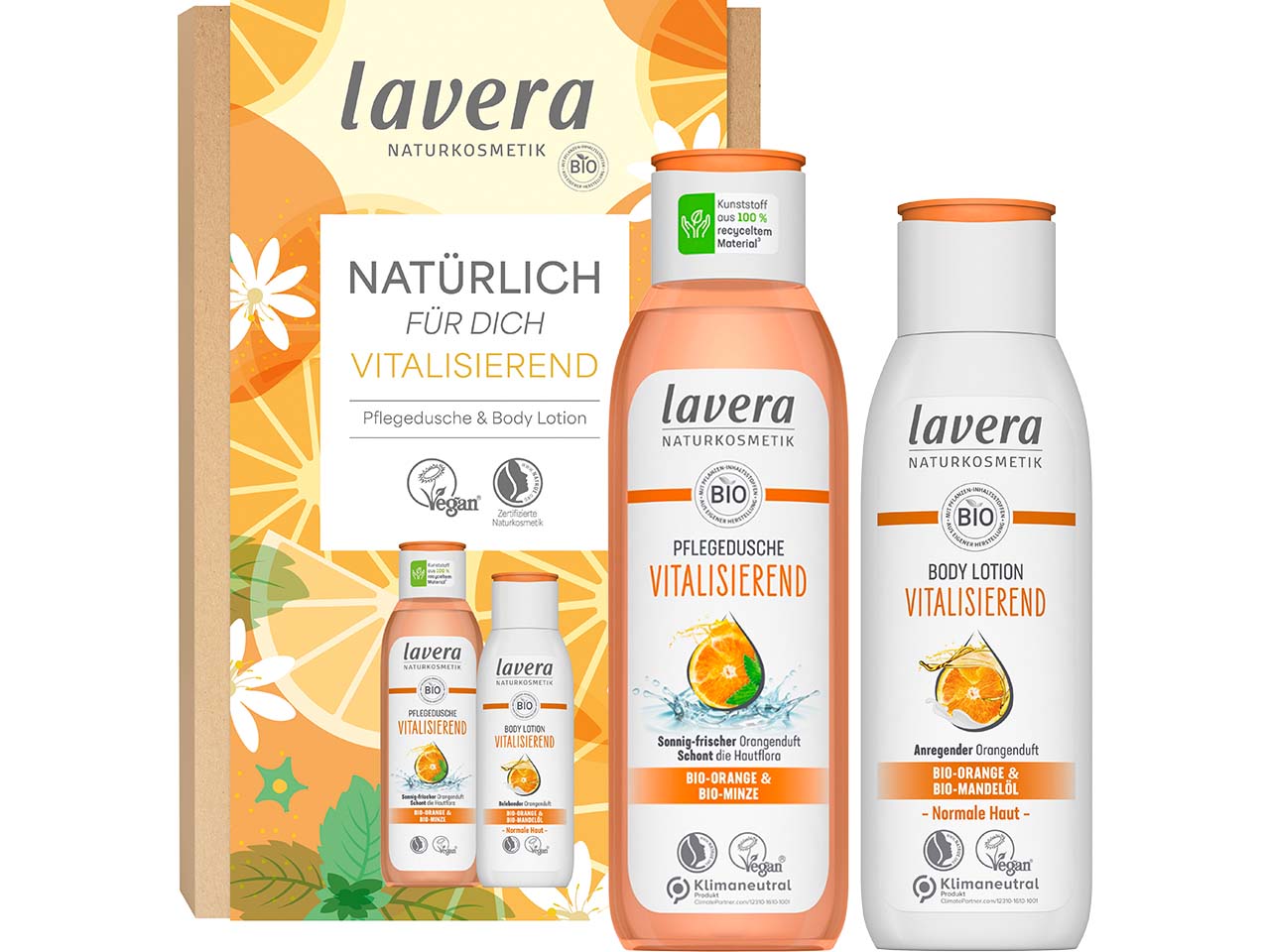 lavera Bio-Geschenkset "Vitalisierend" Bodylotion und Duschgel