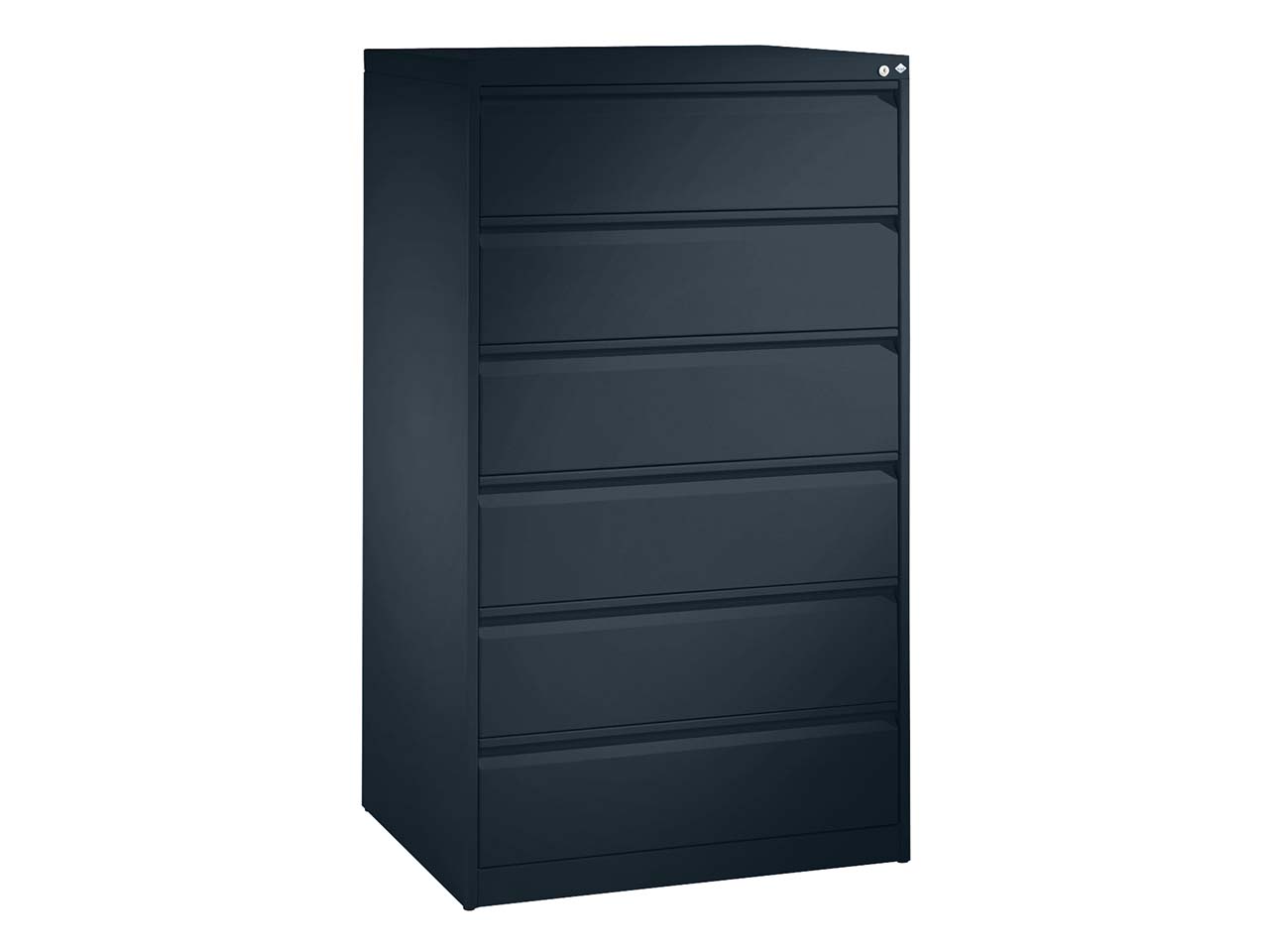 C+P Karteikartenschrank dreibahnig, 6 Schubladen DIN A5 quer anthrazit