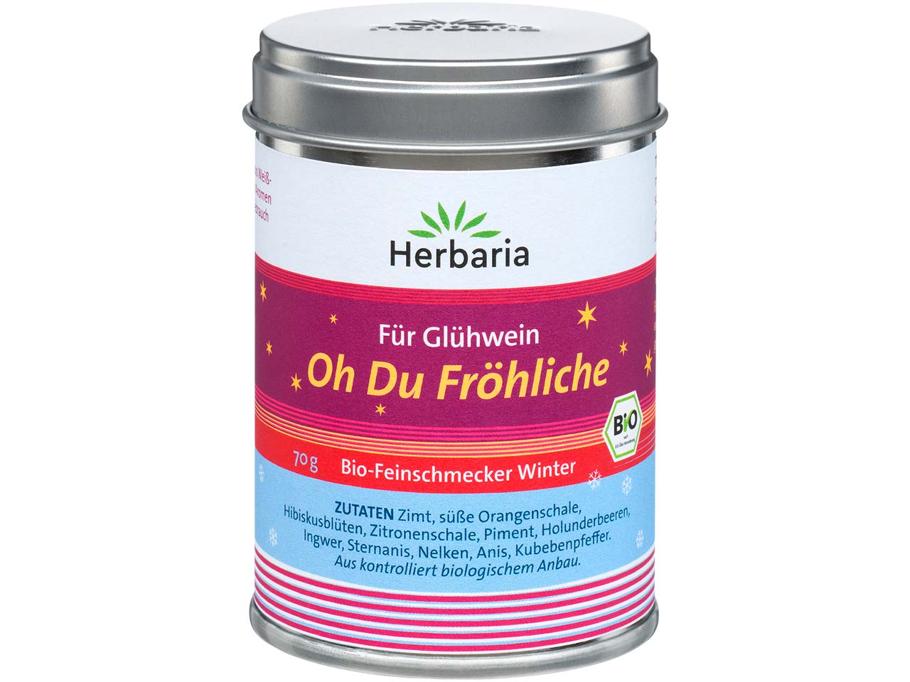 Herbaria Bio-Gewürzmischung für Glühwein "Oh Du Fröhliche", 70 g