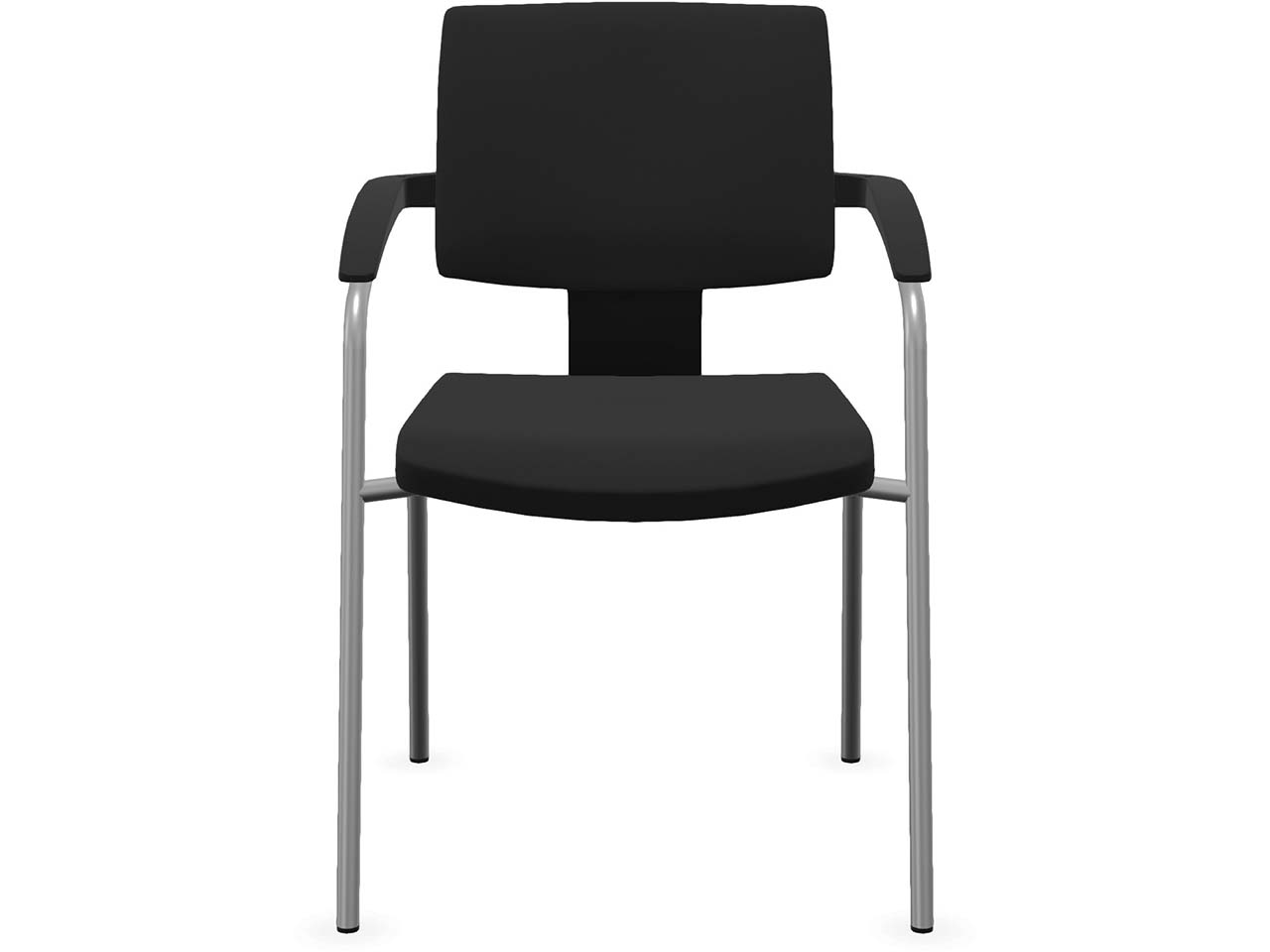 Profim Besucherstuhl "XENON" mit Armlehnen, stapelbar, silber, Stoff: schwarz